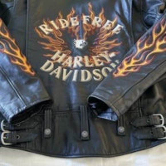 Harley-Davidson Ride Free Vintage Leather Motorcycle Jacket - Picture 13 of 13